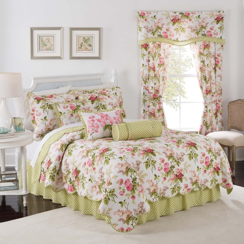 Waverly Emma's Garden Quilt Set Full/Queen Size in Blossom
